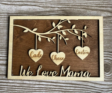 Mother's Day Gift- Mother's Day Sign- Gift for Mom- Personalized sign for Mom- Grandma Gift- Gift for Grandma- Heart Name Sign- Family Tree